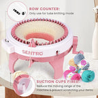 BZVV Knitting Machine for SENTRO 48 Needles Smart Knitting Crochet Machine with Row Counter for Adults and Beginners, Knitting Board Rotating Double Loom, Weaving Loom Machine Kit New Year Gifts