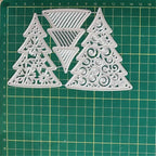 Mvchifay Cutting Dies for Card Making Metal Die-Cuts Scrapbooking Tool Hollow Frame DIY Craft Punch Template Embossing for Paper Album Decor (3 Christmas Tree-14.3x9.1cm)