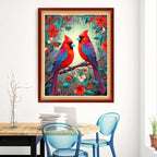Magxvouy Cross Stitch Kits Stamped Full Range of Embroidery Kits,Cross Stitch Patterns Needlework Kits for Beginners 11CT Printed Kits&Flower Bird 16x20 inch