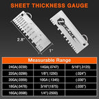 ZeeDix Wire Gauge Measuring Tool (2 Pcs) - Round Dual Sided Metal Sheet Gage & Metal Sheet Thickness Gauge, Stainless Sheet Wire Size Chart & Welding Measurement Tool