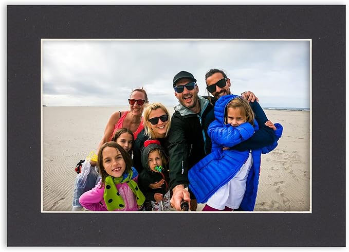 5x7 Mat for 8.5x11 Frame - Precut Mat Board Acid-Free Black 5x7 Photo Matte Made to Fit a 8.5x11 Picture Frame, Premium Matboard for Family Photos, Show Kits, Art, Picture Framing, Pack of 25 Mats