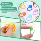 LUNARM 200 Pcs Stitch Markers for Crocheting, 10 Color Crochet Stitch Markers Knitting Locking Clip Pins with 6 Yarn Needles for DIY Craft Sewing