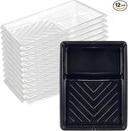 Great Andrew 12 Pack Paint Tray Liners 7 Inch, 1 PC Sturdy Plastic Tray with 11 PCS Disposable Paint Tray Liners, Paint Roller Trays, Paint Pan Liners for DIY Painting Projects, Walls, Furniture