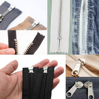 48 Pieces Metal Zipper Repair Accessories Set, Zipper Head Slider Retainer Box Insert Pin Top Bottom Stoppers for DIY Sewing Replacement Zipper Repair Kit 3# 5# 8# 10# (Platinum)