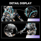 Mechanical Robot Model Set for Adults, Multi-Jointed Movement with Ice Blue Accents, Mechanical Programming with Display Stand, Favorite Gift for Adults Teens Age 13+（692 PCS(Robot)