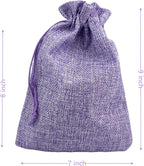 Palmhomee Pack of 25 Burlap Gift Bags with Drawstring Linen Jewelry Pouches Wedding Hessian Jute Bags for Birthday and Treat Pouches Party Wedding Favors Gift (7x9 Inch, Lavender)