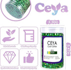Ceya Holographic Chunky Glitter, 1 LB/ 16OZ Laser Green Bulk Craft Glitter Mixed Chunky Fine Glitter Bottled Metallic Flake Nail Sequins for Resin, Tumblers, Scrapbooking, Festival Decor, Art Project