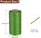 uxcell Flat Leather Sewing Waxed Thread, 270m / 295 Yards Polyester Wax String, 150D Wax Stitching Cord for Leather Crafts, Bookbinding, Bracelets Braided, Light Green
