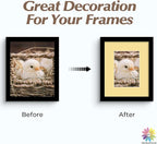 Mat Board Center, Pack of 25, 8x10 for 5x7 Mixed Color Mats - Acid Free, 4-ply Thickness, White Core - for Pictures, Photos, Framing