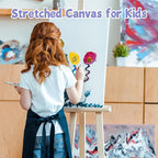 ESRICH Stretched Canvas for Painting 12x16 Inch, 10 Pack Blank Canvas -5/8 in Profile Primed Cotton White Canvases for Painting for Oil & Acrylic Paint