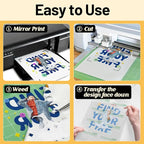 TransOurDream Heat Transfer Paper for t Shirts Heat Press (10 Sheets, 8.5"x11") Printable Heat Transfer Vinyl for Inkjet Printer Light Iron on Transfers for Tshirts Cuttable & Self-Positionable