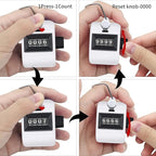 12 Pcs Hand Tally Counter 4-Digit Lap Counter Clicker, Manual Mechanical Handheld Pitch Click Counter with Finger Ring for School Golf & Knitting Row Croche