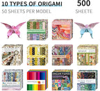 Mifuner 10 Pack/Sets Origami Paper Kit Double Sided 6 Inch Japanese Chiyo Square Easy Fold Arts Crafts Beginner DIY Handwork Origami Papers