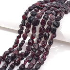 Red Garnet Pebble Nugget Oval Free Tumbled Stone 6-8mm Natural Gemstone Loose Beads Approx 15.5 inch for DIY Jewelry Making