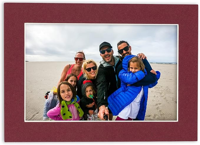 8x10 Mat Bevel Cut for 5.5x8.5 Photos - Acid Free Maroon Red Precut Matboard - For Pictures, Photos, Framing - 4-ply Thickness