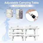 RedSwing Camping Table 2ft Portable Pinic Table Adjustable Height Small Card Table Aluminum Foldable Lightweight with Carry Handle for Outdoor Indoor Hiking Camp BBQ Beach
