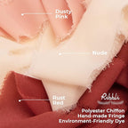 Ribbli Rust Red Chiffon Ribbon 1-1/2 inch x 20 Yard Handmade Fringe Chiffon Silk Ribbon for Wedding Invitations, Bridal Bouquets Wrapping, Flower Arrangement Decoration