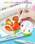 Fabric Markers Pen, 32 Colors Permanent Fabric Paint Pens for T-Shirt, Fine Tips Art Marker Set for Canvas Bags Hats Sneakers and Textiles