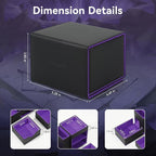 Leather Dice Tray & Tower Storage Box, 3 in 1 Dice Holder Case (Rolling Tray, Tower, Storage Drawers), Magnetic Closure DND Accessories Gifts for RPG MTG, Black/Violet