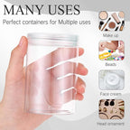 SATINIOR 12 Pack Plastic Container Jars with Lids Round Clear Travel Cosmetic Container Jars for Toiletries, Lotion, Cream, Ointments, Makeup, Rhinestone, Samples, Kitchen Storage(10 oz,Clear)