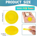 Coopay 1000 Pieces Plastic Poker Chips, Bingo Chips Bulk Learning Counters Disks Poker Card Game, Counting Markers for Math Practice, Game Tokens and Teaching Rewards, 25 mm/ 1 Inch (Yellow)