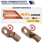 haisstronica 10pcs 6 AWG - 1/2" (M12) Battery Cable Lugs, Heavy Duty Copper Wire Lugs with 10pcs 3:1 Adhesive Heat Shrink Tubing, 6 Gauge Wire Connectors Battery Terminal Connector, Battery Cable Ends