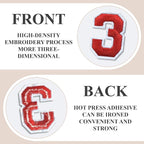 Letter and Number Iron On Patches, A-Z Alphabet and Numbers 0-9 Embroidery Applique Patch, DIY Decorative Heat Press Patches for Clothing Jeans Jackets Backpacks Hats (Red 72 Pcs)