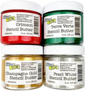 The Crafter's Workshop Stencil Butter - Holiday Acrylic Paint Set - Boutique Metallic Texture Paste for Art, Canvas, Journals, & Cards - 4 x 2oz Jars