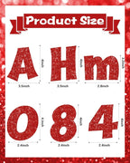237 Pcs Glitter Bulletin Board Letters, Numbers and Punctuation, Poster Board Letters Alphabet Cut Out Cardboard Letters Accessories for Classroom Display Decorating Supplies 4inch (Red)