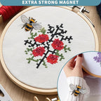 Magnetic Needle Minder Magnet Embroidery Accessories and Supplies Embroidery Needle Holder Cross Stitch Holder Needlework Supplies (Cardinal) (Bee)