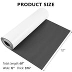 Sponge Neoprene Foam Rubber Sheet with Adhesive, 12 in x 60 in x 1/16 in Multi-Function Soundproof High Density Waterproof Rubber Mat, Perfect Cosplay Easy Cut DIY Neoprene Padding Roll - Black