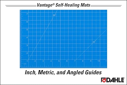 Dahle Vantage 10692 Premium Self-Healing Cutting Mat, 18"x24", 1/2" Grid, 5 Layers for Max Healing, Perfect for Crafts & Sewing, Blue