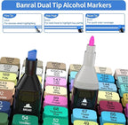 Banral 120 Colors Alcohol Markers, Premium Dual Tip Alcohol Based Art Markers Set for Adult Kids Coloring Drawing Sketching Permanent Brush Markers, Sketch Artists Markers Pens with Carry Case