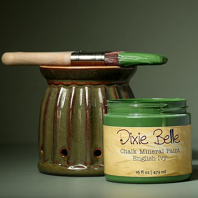Dixie Belle Paint Company Chalk Finish Furniture Paint - English Ivy (1 Gallon - 128oz) - Matte Muted Green Chic Chalk Mineral DIY Furniture Paint