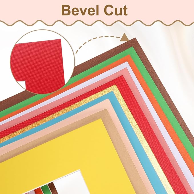 uxcell 10Pcs Picture Mats, 8 x 10 Mat Board Center for 5 x 7 Pictures Acid Free White Core Bevel Cut Frame Mattes for Display Art Measuring, White
