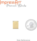 ImpressArt - Premium Metal Stamping Rectangle Blanks for Metal Stamping and Jewelry Making (24 Pack) (7/16" x 3/4" Rectangle w/ 2 Holes, Brass)