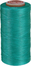 uxcell Flat Leather Sewing Waxed Thread, 270m / 295 Yards Polyester Wax String, 150D Wax Stitching Cord for Leather Crafts, Bookbinding, Bracelets Braided, Peacock Green