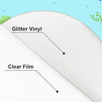 Rainbow White Glitter Heat Transfer Vinyl 12Inch*6FT Glitter Iron on Vinyl for T Shirts Easy to Cut and Weed Compatible with All Cutter Machines HTV Vinyl Iron onfor Cricut (Rainbow White)