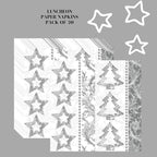 20-ct 13x13 Christmas Paper Decoupage Napkins, 3-Ply Servilletas Tissue Napkin for Dinner and Parties, Disposable Napkins (Trees Pattern)