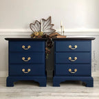 Dixie Belle Paint Company Chalk Finish Furniture Paint - Bunker Hill (32oz) - Matte Indigo Blue Chic Chalk Mineral DIY Furniture Paint