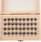 HimaPro Letter and Number Stamp Set 36pcs 40Cr Alloy Steel Metal Stamp Number & Letter Punch Set in a Wooden case (6mm 1/4 Inch)
