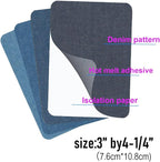 Iron-On Fabric Patches for Clothing, 12 Sheets 3" by 4-1/4", Durable Washable Iron On or Sew On Repair Patches for Jeans, Denim Jackets, Pants, Shirts, Bags, Backpacks, DIY Crafts