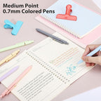 FIOVER Colored Pens, 12 Pack Colorful Gel Pens, Quick-Dry 0.7mm Medium Point for Journaling, Note Taking, Doodling, Aesthetic Office School Supplies, Gifts for Women Men