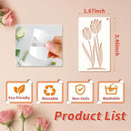 60 Pcs Flower Stencils for Painting, Reusable Small Craft Stencils for Wood, Furniture, Walls, and DIY Art Projects for Kids and Adults
