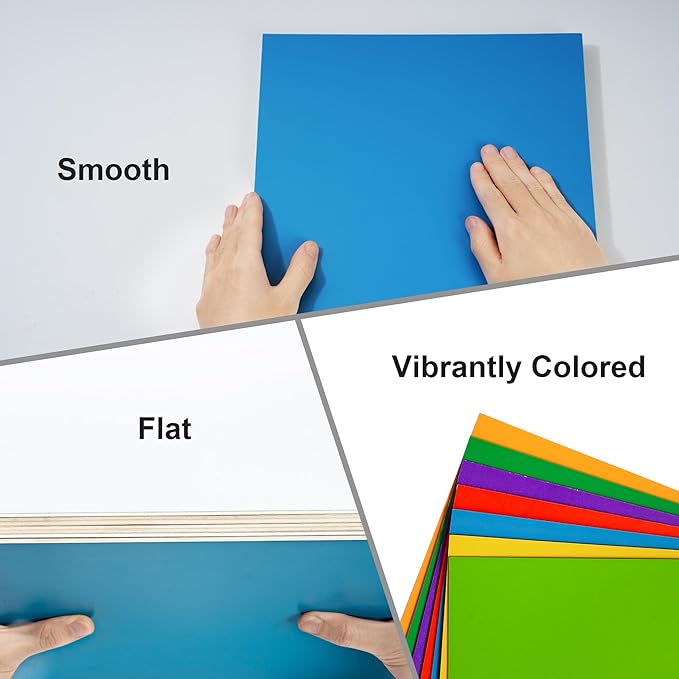 ROBOTIME 7-Pack Double-Sided Colored Basswood Sheets 1/8" - 12 x 12 x 1/8 Inch - Roller-Coated Solid Color 3mm Craft Wood Boards for Laser Cutting, Engraving & Wood Burning - Yellow