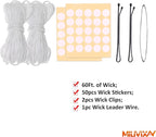 MILIVIXAY 2PCS Taper Candle Molds - Pillar Candle Molds - Perfect for Making Emergency Candles, Chime Candles, Table Candles-Including 60 Ft Wicks, 50 Stickers,1pc Wire and 2pc Wick Clips.