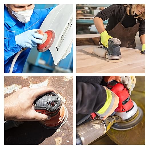 100 Pcs 5 inch Wet Dry Sanding Discs Grit 150 Hook and Loop 8 Hole Silicon Carbide Orbital Sander Sandpaper