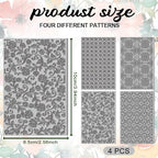 4PCS Polymer Clay Texture Sheets Set for Using with Clay Cutters, Vintage Clay Texture Mats, Pottery Jewelry Making Kit DIY Creative Crafts Tools