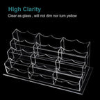 Business Acrylic Card Holder Display for Desk, 12 Slots 4 Tiers Multiple-Clear Acrylic Business Card Stand Set, Holds Approximately 600 Cards
