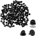 200 Pcs Black Rubber Pin Backs, Enamel Pin Backs, PVC Rubber Lapel Pin Backs, Secure Pin Backings for Replacement Uniform Enamel Pins